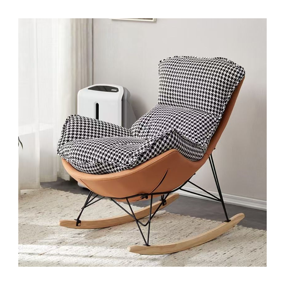 Houndstooth Perch Rocking Chair